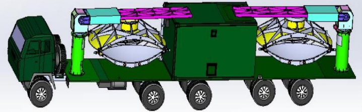 某部队加强型车载跟踪4.5米折叠抛物面天线